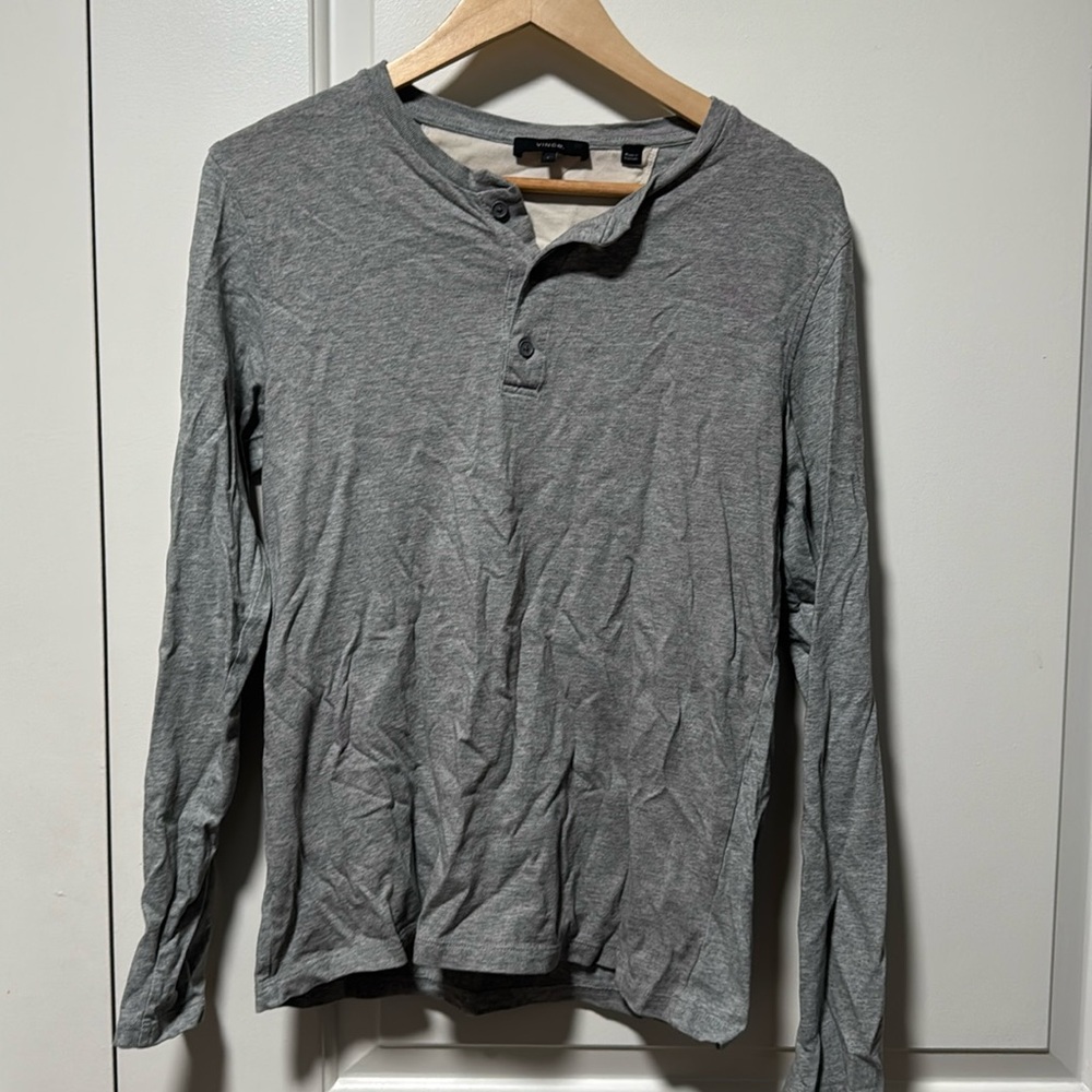 Vince light gray LS cotton Henley size small